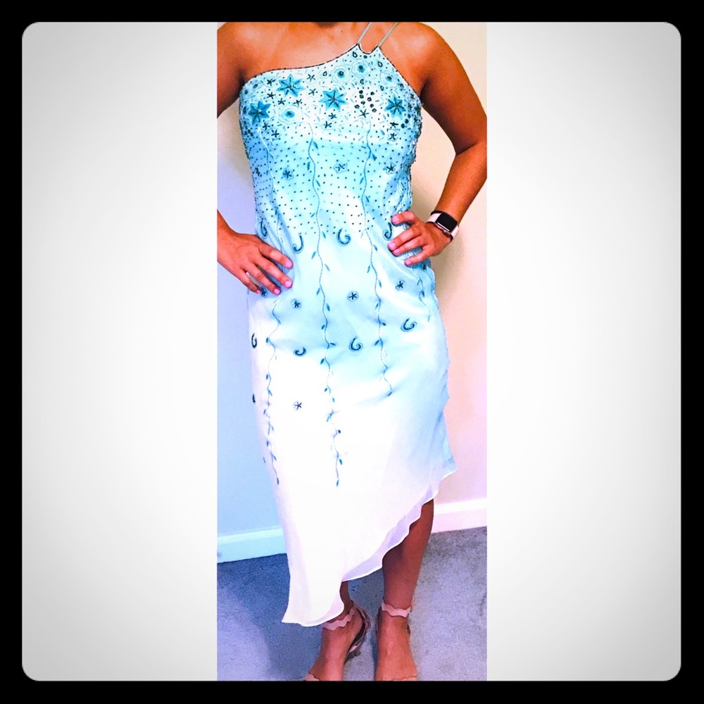 Fun, Feminine, Sequins, Asymmetrical Dress